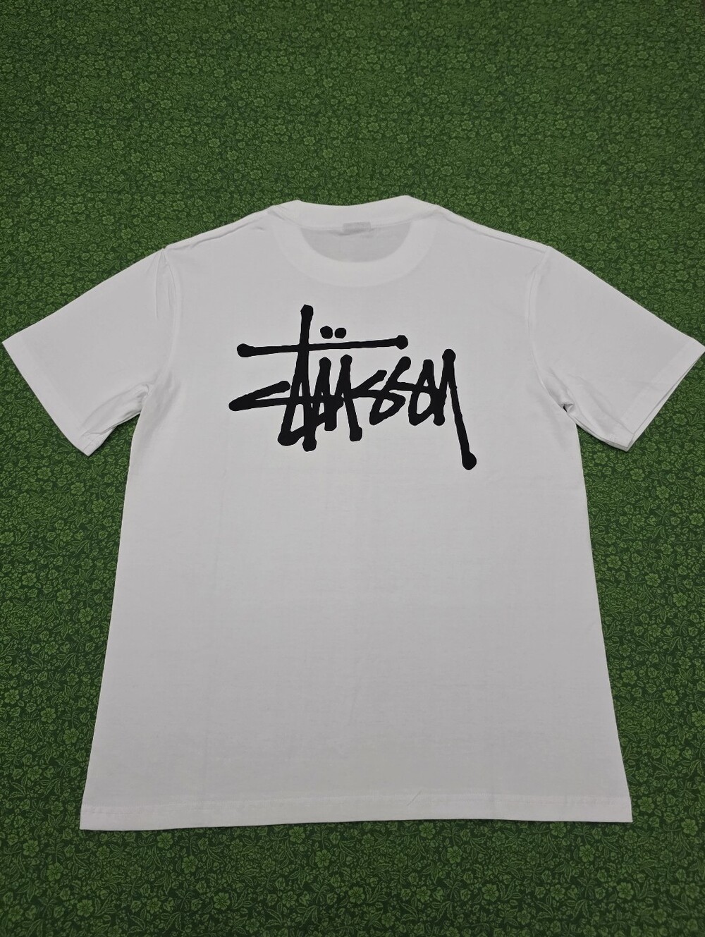 Stussy White T-Shirt with Black Logo